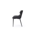 HomeStock Lot de 1 chaise de salle à manger en similicuir gris de 50,8 cm pour un confort moderne parfait