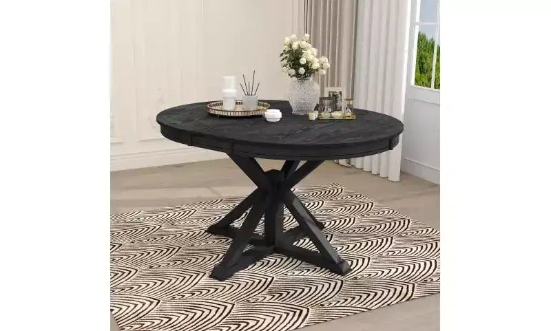 Bellemave Retro Functional Extendable Dining Table with a 12 Leaf for Dining Room and Living Room (Espresso)