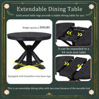 Bellemave Table à manger extensible rétro et fonctionnelle avec rallonge de 30 cm pour salle à manger et salon (Espresso)