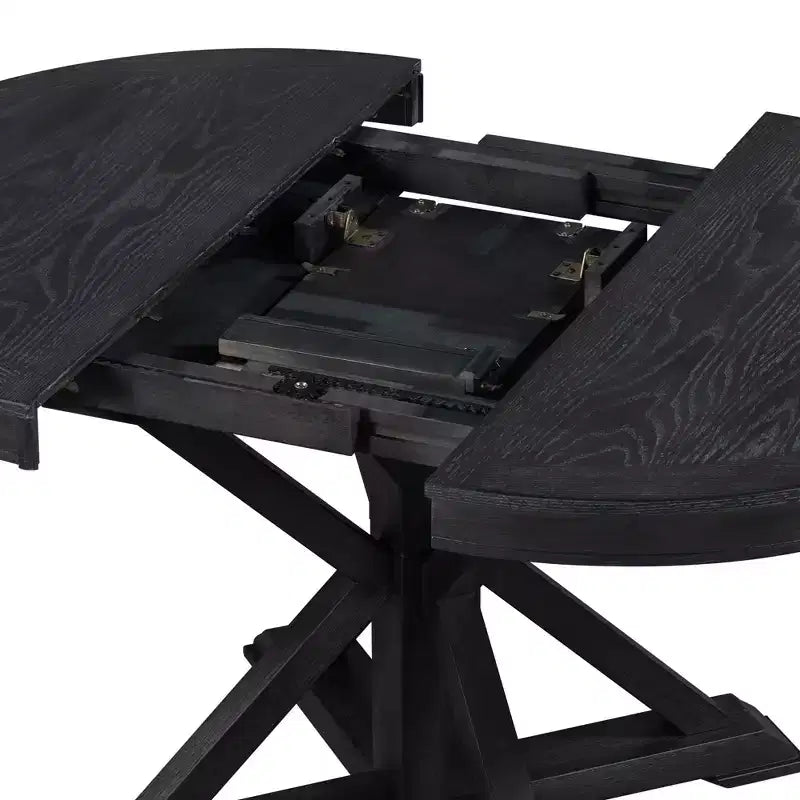 Bellemave Table à manger extensible rétro et fonctionnelle avec rallonge de 30 cm pour salle à manger et salon (Espresso)