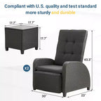 Heynemo Adjustable Rattan Recliner, Outdoor Lounge Chair with Backrest and Footrest, Weather-Resistant Wicker Patio Furniture with Storage Side Table