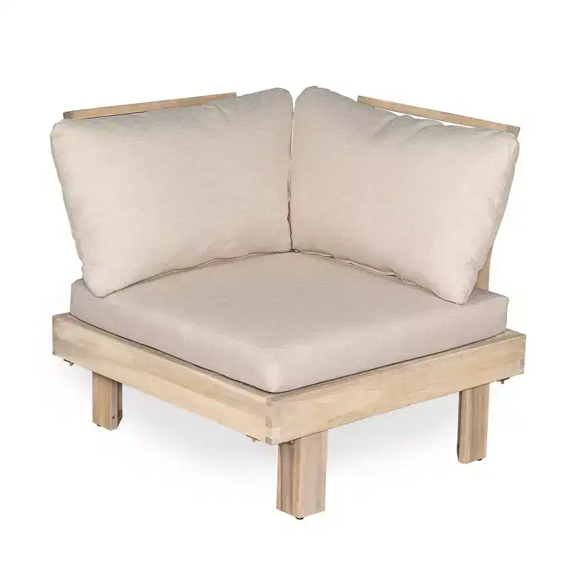 Christopher Knight Home Rock 5-Piece Patio Rustic Acacia Wood Slatted Seating Set with Cushions