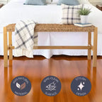 Alaterre Newport 40in Wood Bench with Rope Seat