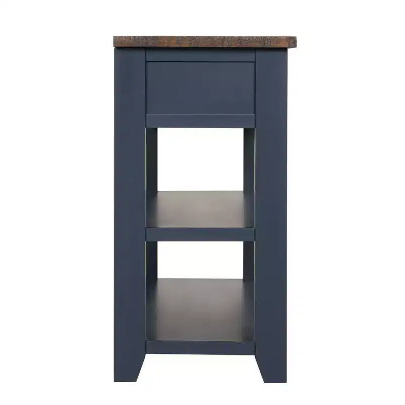 Table console rétro Okak 48 pouces avec plateau en bois, table d'entrée avec 3 tiroirs et 2 grandes étagères, table d'appoint pour salon, couloir