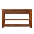 Table console rétro Okak 48 pouces avec plateau en bois, table d'entrée avec 3 tiroirs et 2 grandes étagères, table d'appoint pour salon, couloir