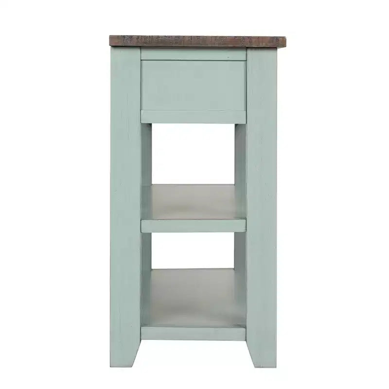 Table console rétro Okak 48 pouces avec plateau en bois, table d'entrée avec 3 tiroirs et 2 grandes étagères, table d'appoint pour salon, couloir