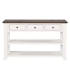 Table console rétro Okak 48 pouces avec plateau en bois, table d'entrée avec 3 tiroirs et 2 grandes étagères, table d'appoint pour salon, couloir