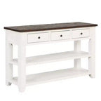 Table console rétro Okak 48 pouces avec plateau en bois, table d'entrée avec 3 tiroirs et 2 grandes étagères, table d'appoint pour salon, couloir
