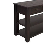Table console rétro Okak 48 pouces avec plateau en bois, table d'entrée avec 3 tiroirs et 2 grandes étagères, table d'appoint pour salon, couloir