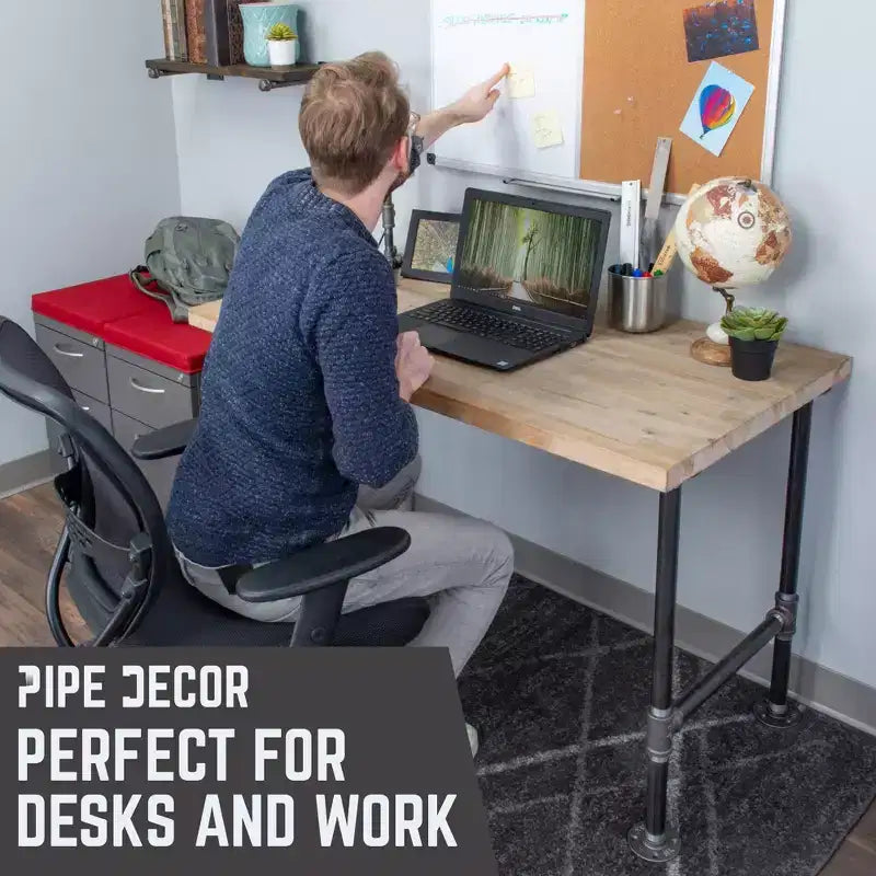 Pipe Decor Pied de support pour bureau en tuyau de 3/4 po de hauteur - 1 pied