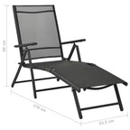 vidaXL Dining Set Black Aluminum 10 Piece Set Adjustable Footrests