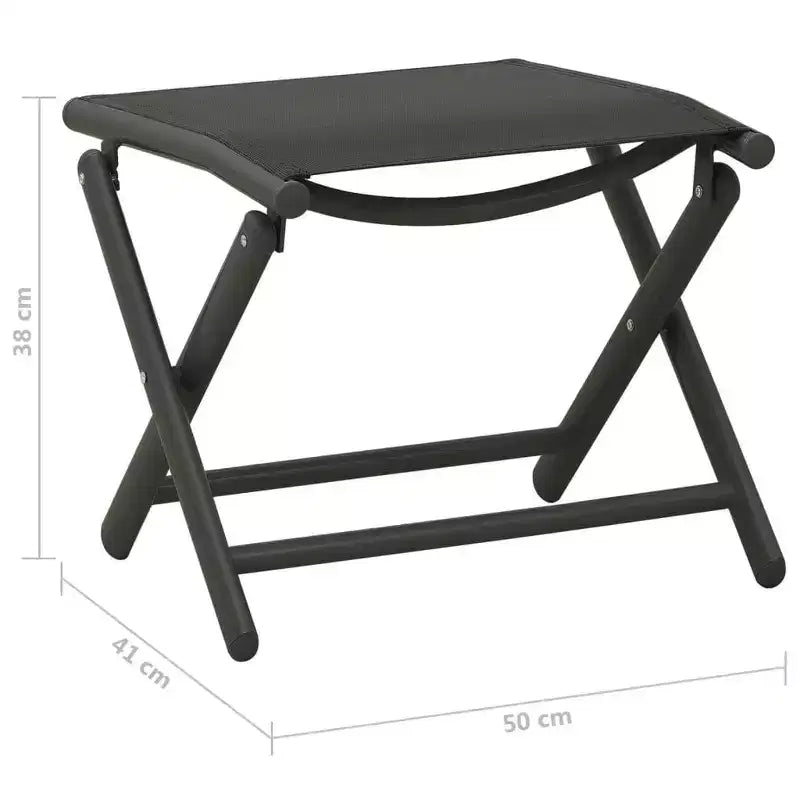 vidaXL Dining Set Black Aluminum 10 Piece Set Adjustable Footrests
