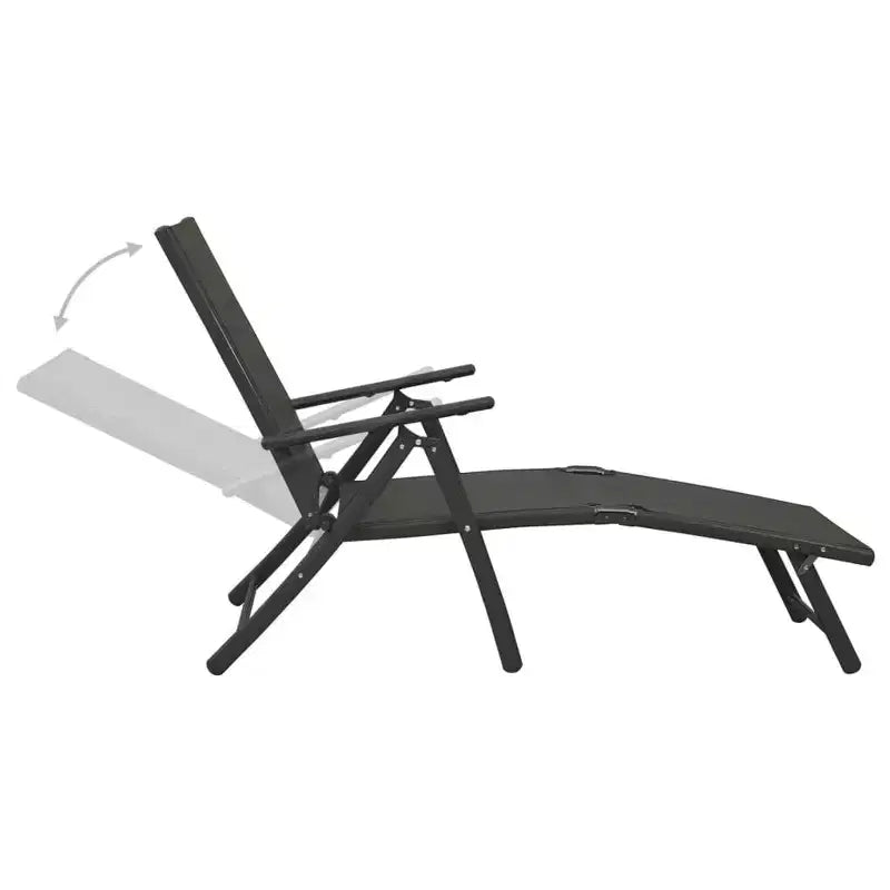 vidaXL Dining Set Black Aluminum 10 Piece Set Adjustable Footrests