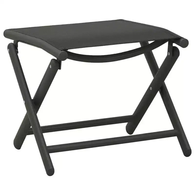 vidaXL Dining Set Black Aluminum 10 Piece Set Adjustable Footrests