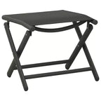 vidaXL Dining Set Black Aluminum 10 Piece Set Adjustable Footrests