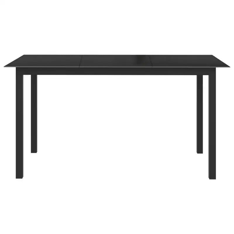 vidaXL Dining Set Black Aluminum 10 Piece Set Adjustable Footrests