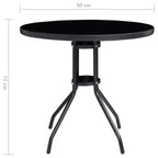 vidaXL Ensemble de salle à manger Aluminium thermolaqué noir, textilène, verre, acier