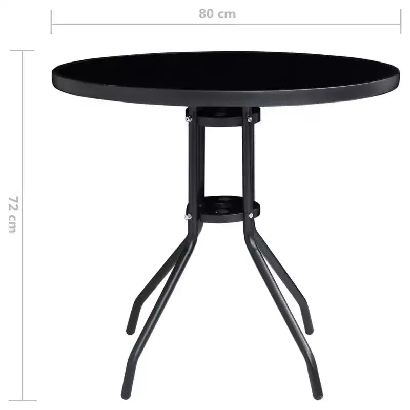 vidaXL Ensemble de salle à manger Aluminium thermolaqué noir, textilène, verre, acier