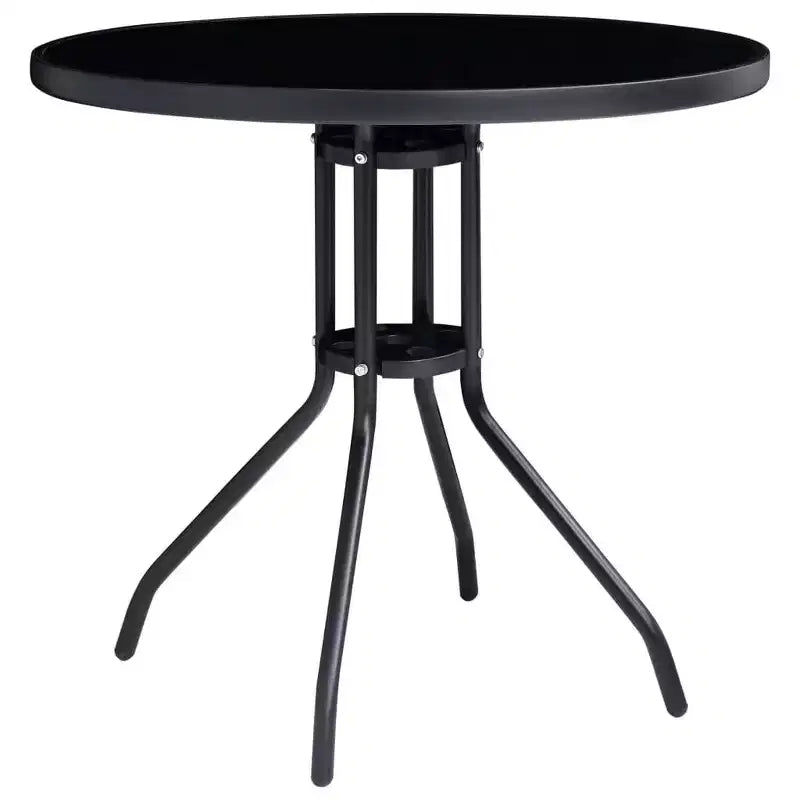vidaXL Ensemble de salle à manger Aluminium thermolaqué noir, textilène, verre, acier
