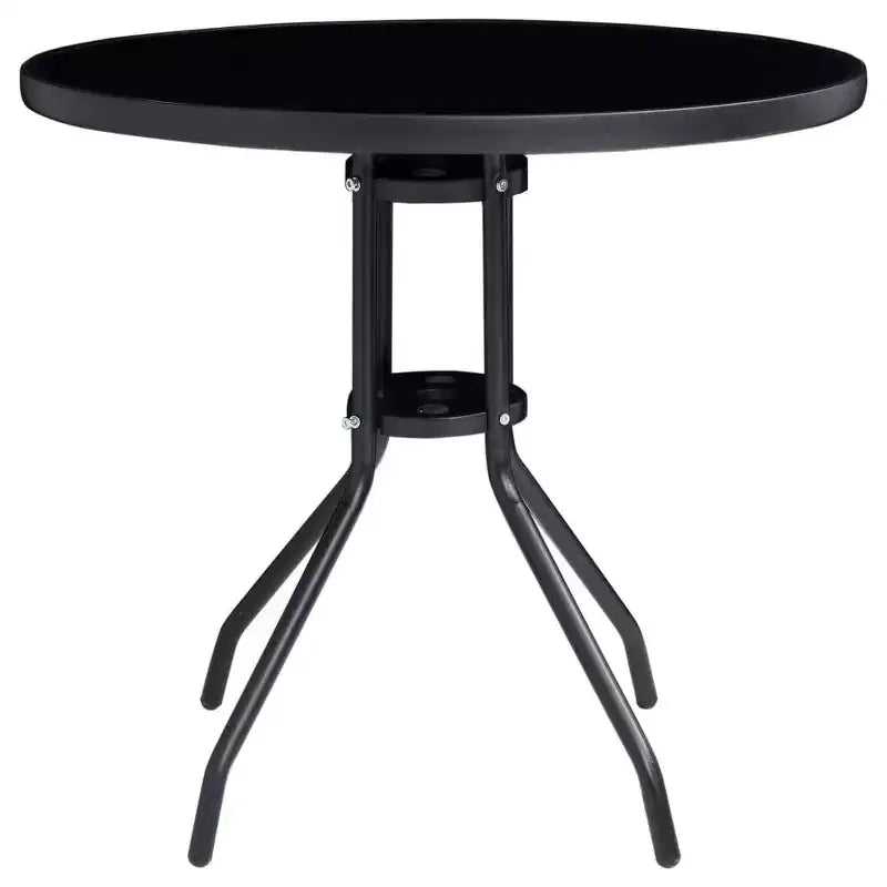 vidaXL Ensemble de salle à manger Aluminium thermolaqué noir, textilène, verre, acier