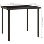 vidaXL Patio Dining Set Outdoor Table and Chair Conversation Set, Steel, Black, 5-Piece