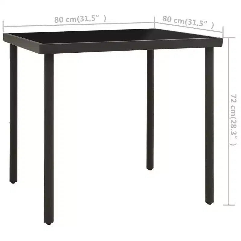 vidaXL Patio Dining Set Outdoor Table and Chair Conversation Set, Steel, Black, 5-Piece