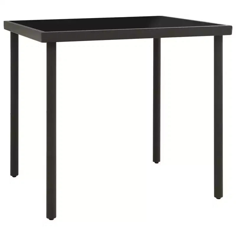 vidaXL Patio Dining Set Outdoor Table and Chair Conversation Set, Steel, Black, 5-Piece