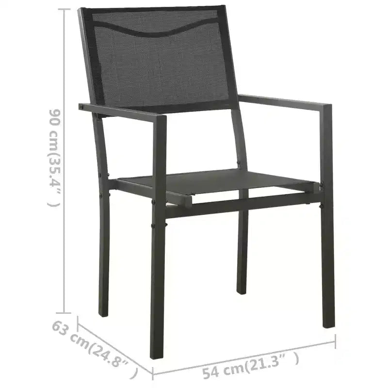 vidaXL Patio Dining Set Outdoor Table and Chair Conversation Set, Steel, Black, 5-Piece