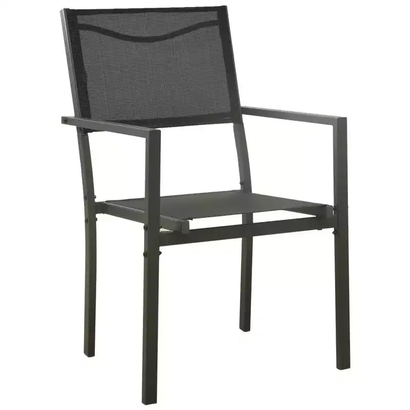 vidaXL Patio Dining Set Outdoor Table and Chair Conversation Set, Steel, Black, 5-Piece