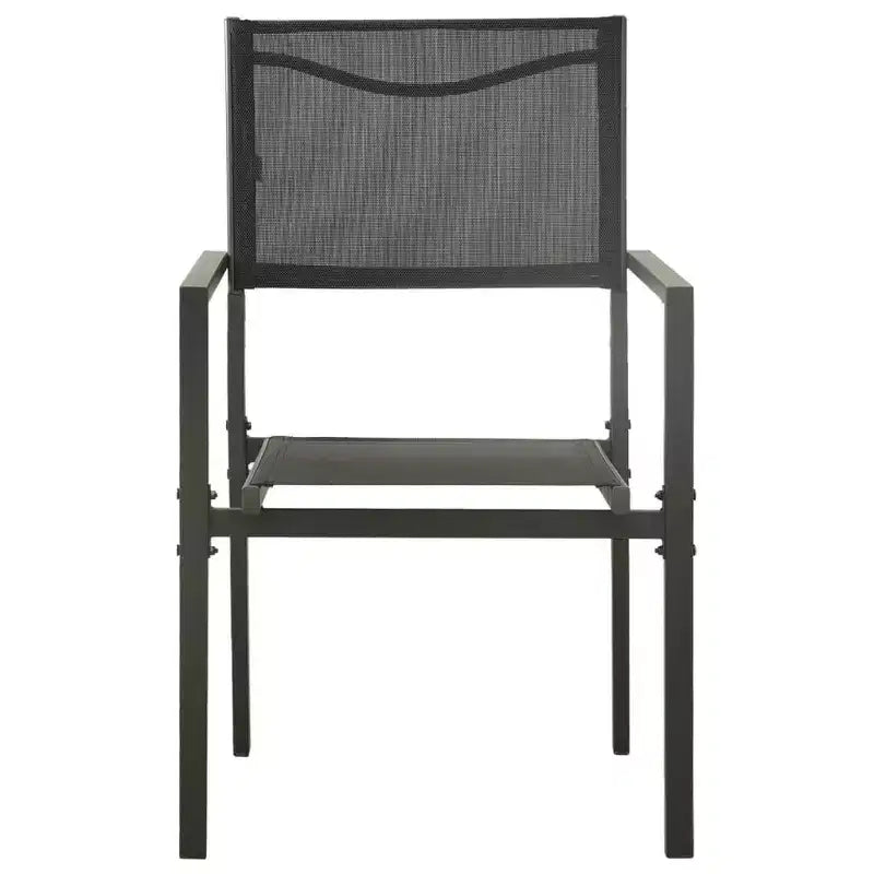 vidaXL Patio Dining Set Outdoor Table and Chair Conversation Set, Steel, Black, 5-Piece