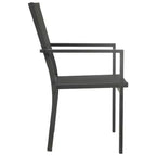 vidaXL Patio Dining Set Outdoor Table and Chair Conversation Set, Steel, Black, 5-Piece