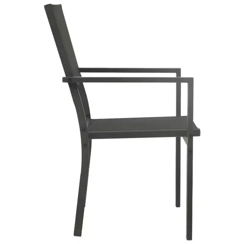 vidaXL Patio Dining Set Outdoor Table and Chair Conversation Set, Steel, Black, 5-Piece