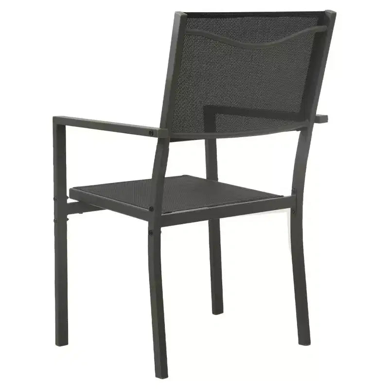 vidaXL Patio Dining Set Outdoor Table and Chair Conversation Set, Steel, Black, 5-Piece