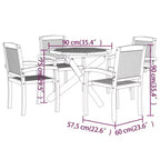 vidaXL Salon de jardin Teck naturel Bois de teck massif Standard Empilable