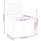 vidaXL Salon de jardin Teck naturel Bois de teck massif Standard Empilable