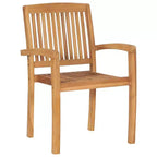 vidaXL Salon de jardin Teck naturel Bois de teck massif Standard Empilable