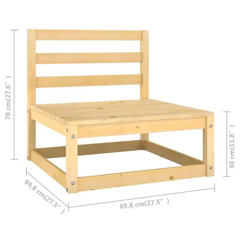 vidaXL Garden Lounge Set Natural Solid pine wood, 100% polyester Modular