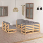 vidaXL Garden Lounge Set Natural Solid pine wood, 100% polyester Modular