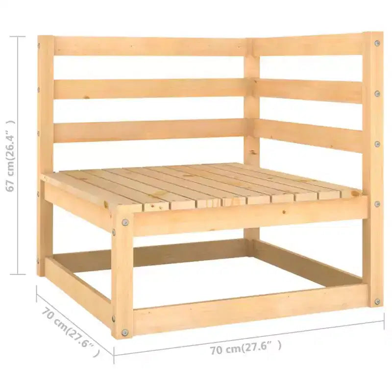 vidaXL Garden Lounge Set Natural Solid pine wood, 100% polyester Modular
