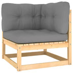 vidaXL Garden Lounge Set Natural wood Solid pine wood Large Stackable