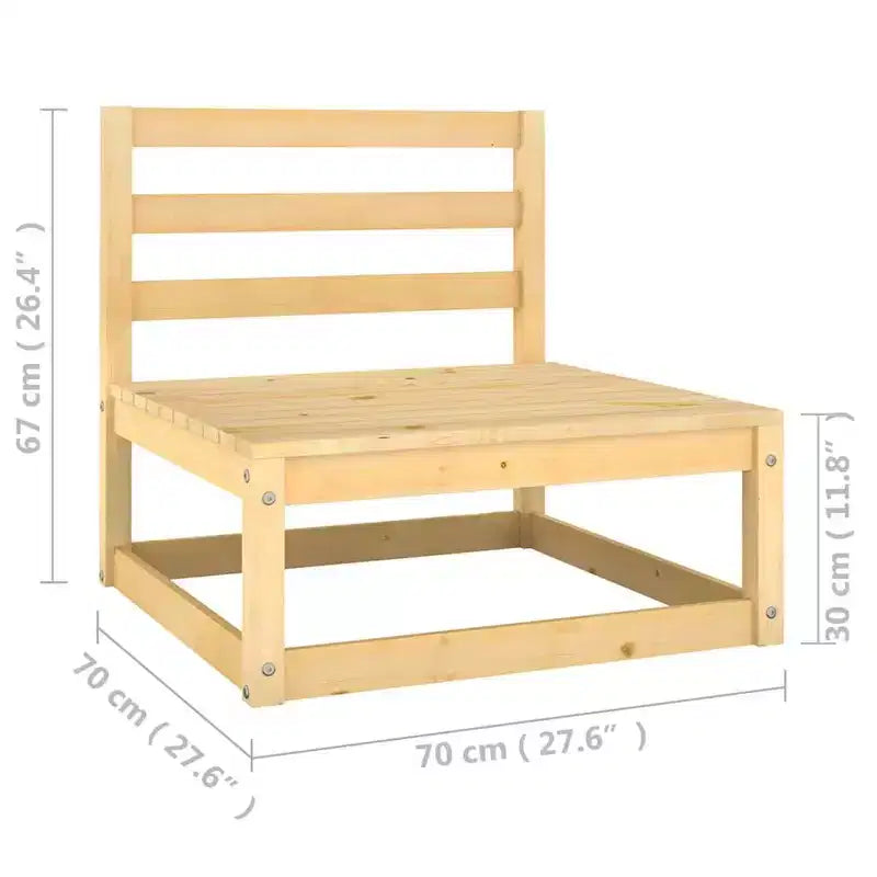 vidaXL Garden Lounge Set Natural Pine, Grey Solid Pinewood, Polyester