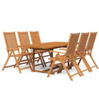 vidaXL Garden Dining Set Natural Wood Solid Acacia Wood Medium Foldable