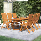 vidaXL Salon de jardin en bois massif d'acacia pliable Bois naturel Taille moyenne