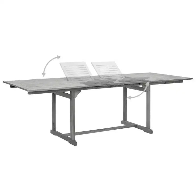 vidaXL Garden Dining Set Grey Solid acacia wood Standard Extendable