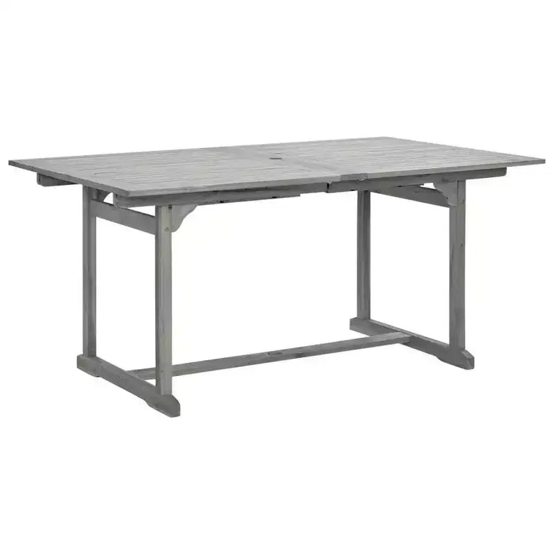 vidaXL Garden Dining Set Grey Solid acacia wood Standard Extendable
