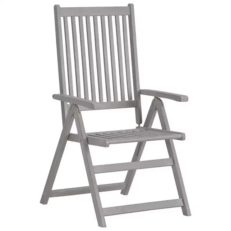 vidaXL Garden Dining Set Grey Solid acacia wood Standard Extendable