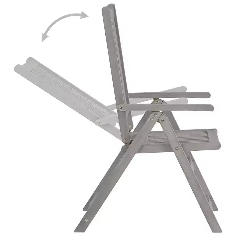 vidaXL Garden Dining Set Grey Solid acacia wood Standard Extendable