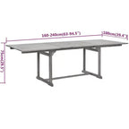 vidaXL Garden Dining Set Grey Solid acacia wood Standard Extendable