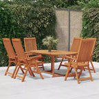 vidaXL Patio Dining Set Outdoor Extendable Table and Chair Solid Eucalyptus Wood