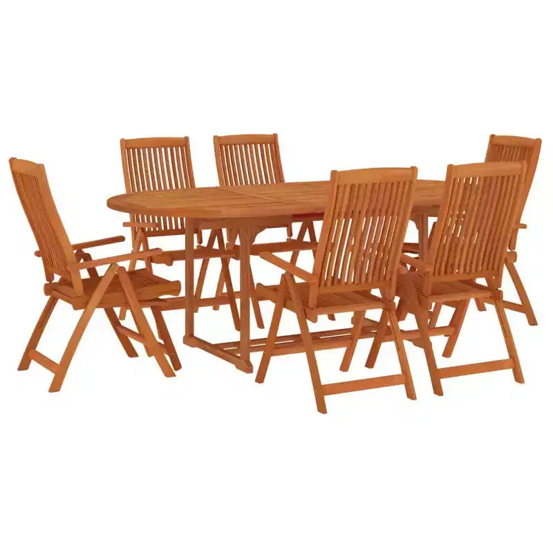 vidaXL Patio Dining Set Outdoor Extendable Table and Chair Solid Eucalyptus Wood